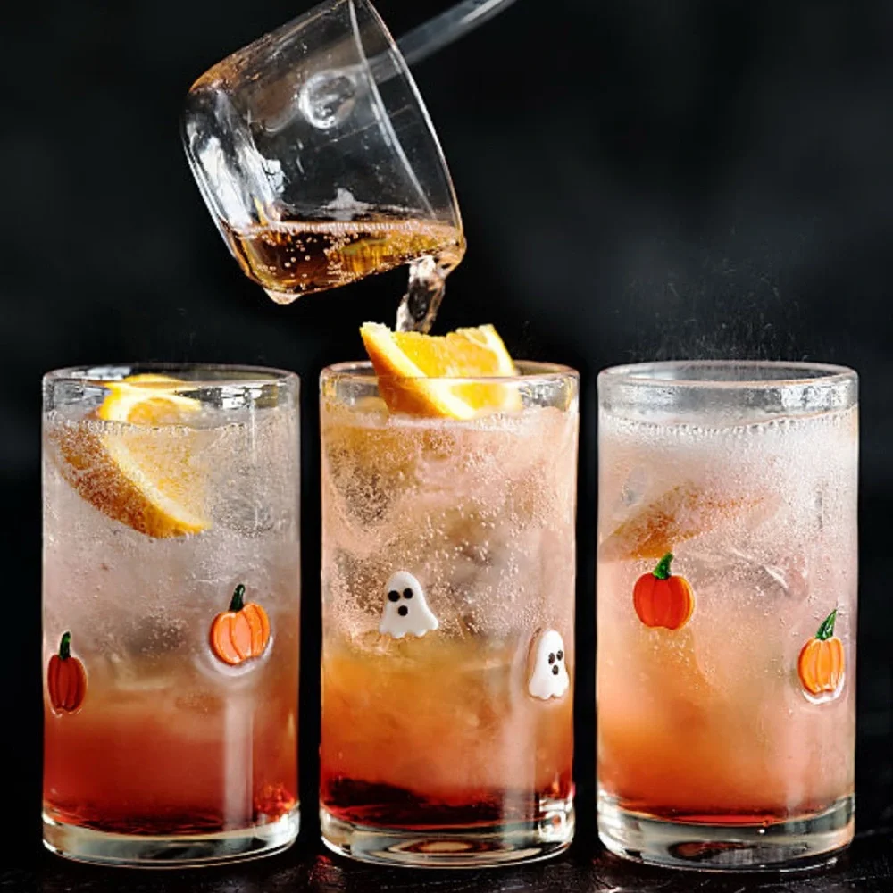 New!🍹🎃EXCLUSIVE Crate&Barrel Pumpkin Icon Highball Glass LIMITED EDITION